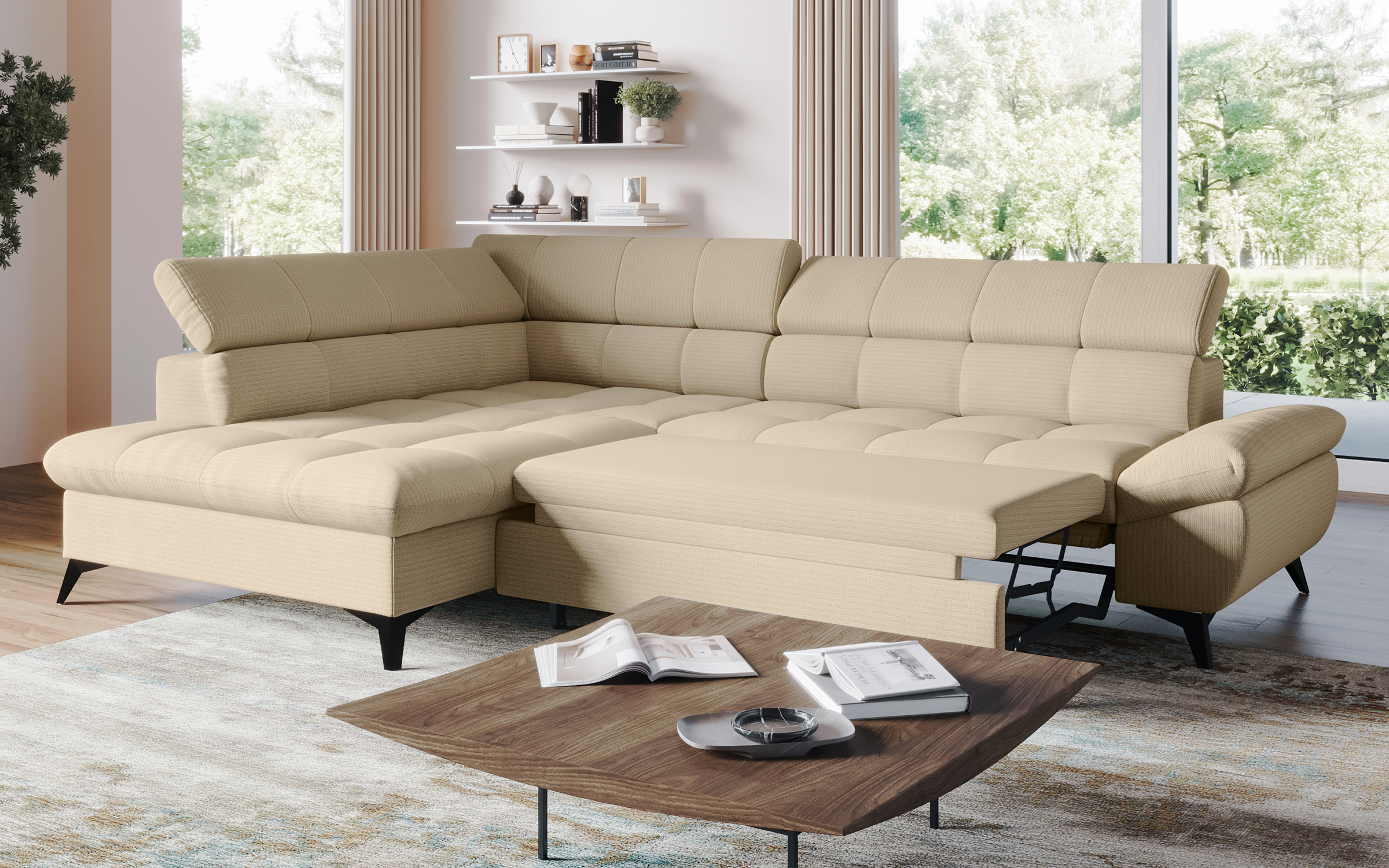 Coltar extensibil Areto, bej  3